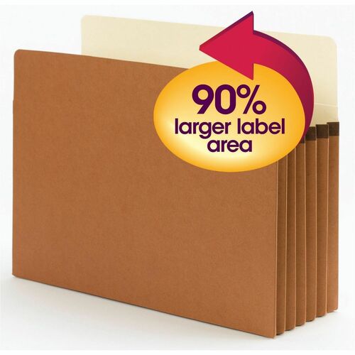 Smead  Filing Pocket, 5-1/4"Exp, 11-3/4"9-1/2",800 Sht,10/BX, RDRP