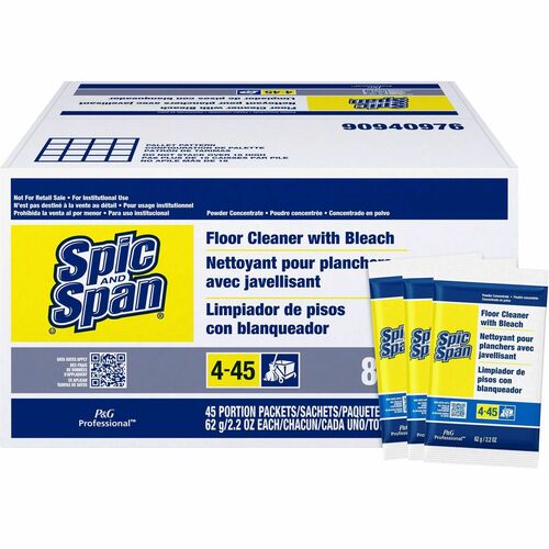 Procter & Gamble Commercial  Floor Cleaner Packets, Bleach, 2.2oz, 45/CT, White