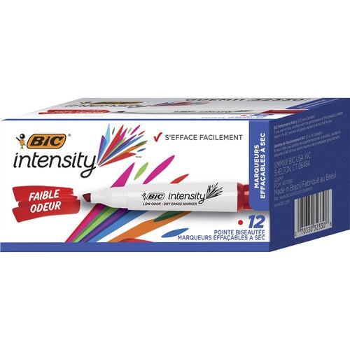 Bic  Markers, Dry-erase, Low-odor, Chisel, Red