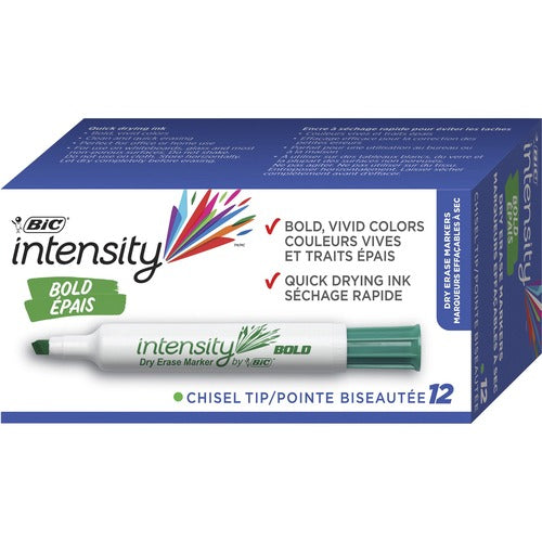 Bic  Markers, Dry-erase, Low-odor, Chisel, Green