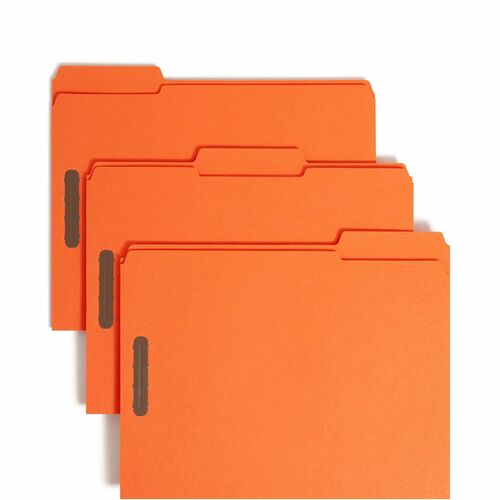 Smead  Folders, 2 Fasteners, 1/3 AST Tab Cut, Letter, 50/BX, Orange