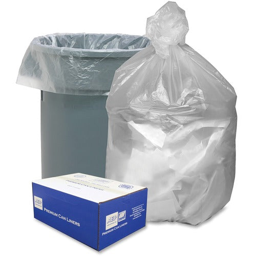 Webster  Waste Can Liners, 55-60Gal, 38"x58", 12mic, 200/CT, Natural
