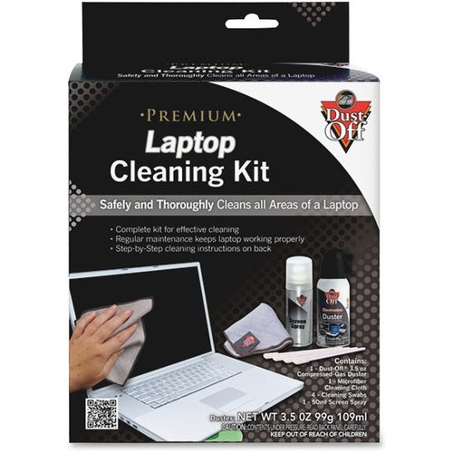 Falcon  Laptop Care Kit,w/Microfiber Cloth/Duster,3.5oz,7/KT,BK/GY-FALDCLT