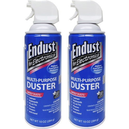 Endust  Air Duster, W/ Bitterant, 10oz., 2/PK, Blue-END11407