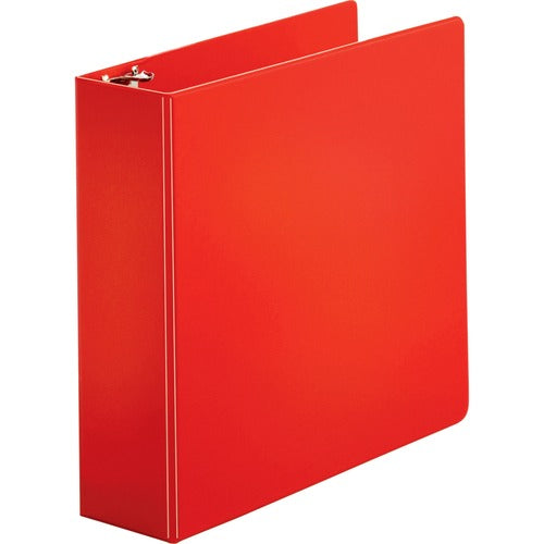 Business Source  Binder, Round Rings, 3" Cap, 8-1/2"x11", Red