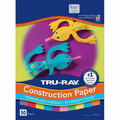 Pacon  Construction Paper, 76 lb., 9"x12", 50/PK, Assorted