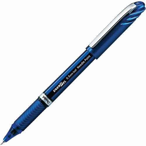 Pentel  Gel Pen, Needle Tip/Fine Pt, 0.5mm, 1 DZ, Blue Ink