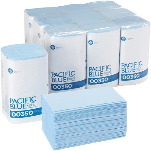 Georgia-Pacific  Windshield Towel, 2-Ply, Singlefold, 250 Sht/PK,9/CT,Blue-GPC00350