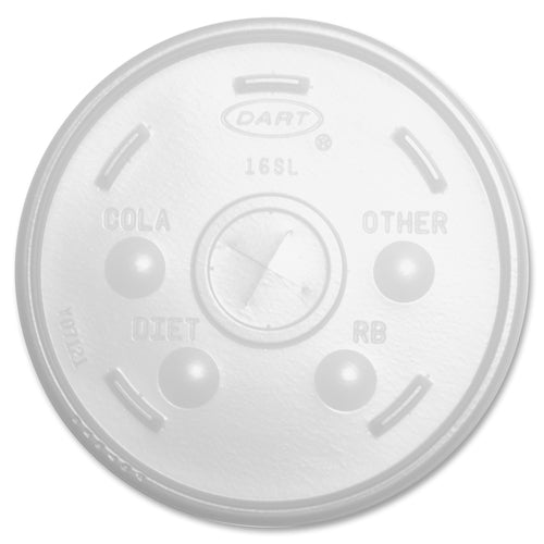Dart Container Corp  Lids, f/Hot/Cold Foam Cups, 16oz., 100/PK, WE