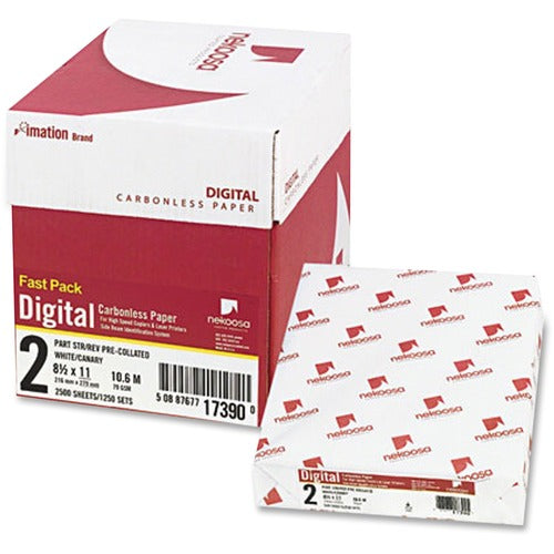 Nekoosa Coated Products  Digital Carbonless Paper, 8-1/2"x11", 2500/CT, White/Canary