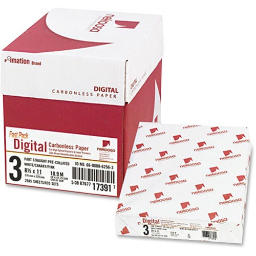 Nekoosa Coated Products  Digital Carbonless Paper,8.5"x11",2500/CT,White/Canary/Pink