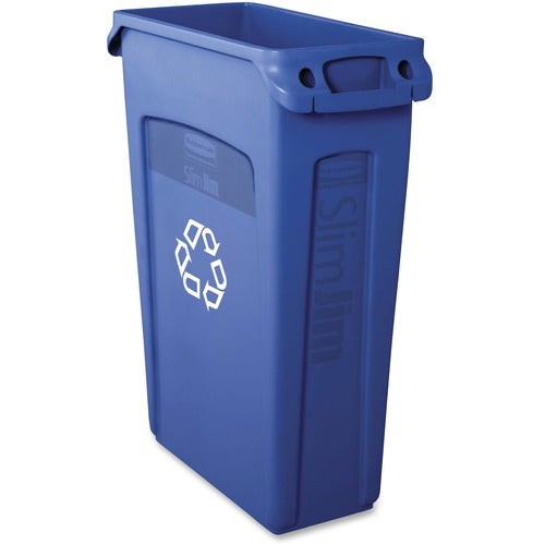 Rubbermaid Commercial Products  Recycling Container, Slim Jim, 23 Gal, Blue