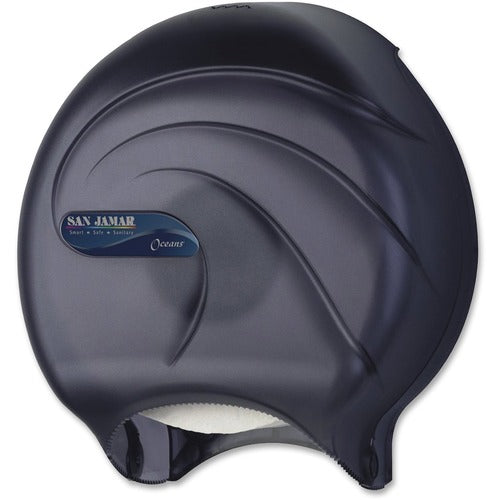 San Jamar  Toilet Tissue Dispenser, 9", Single Roll, Black