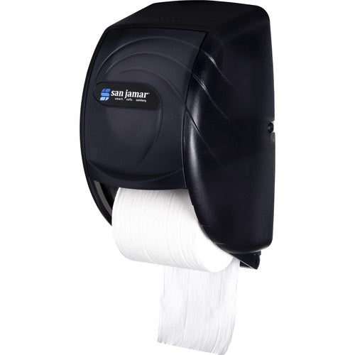 San Jamar  Tissue Dispenser,2-Roll,Oceans,7-1/2"x7"x12-3/4",BK/Pearl