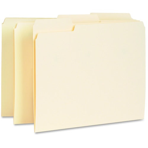 Business Source  Interior File Folders,1/3 Cut Assorted,Letter,100/BX,Manila
