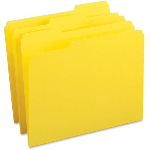 Business Source  File Folder,1-Ply,1/3 Cut Assorted Tabs,Letter,100/BX,YW