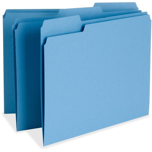 Business Source  File Folder,1-Ply,1/3 Cut Assorted Tabs,Letter,100/BX,BE