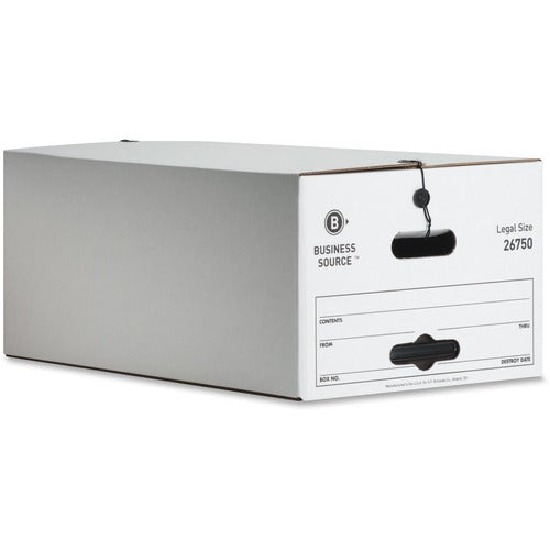 Business Source  Storage Boxes, Legal, 350 lbs., 15"x24"x10", 12/CT, White