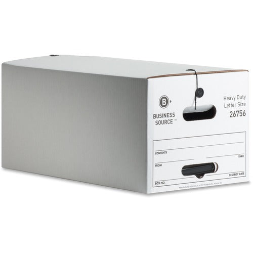 Business Source  Storage Box,Heavy-duty,700 lb,Ltr,12"x24"x10",12/CT,WE