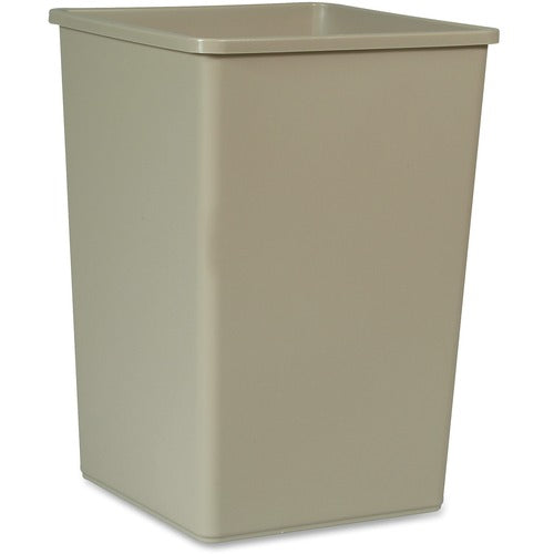 Rubbermaid Commercial Products  Waste Container, Square, 35Gal, Beige