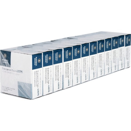 Business Source  Transparent Tape, 1" Core, 3/4"x1000", 12/PK, Clear