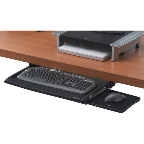 Fellowes  Keyboard Drawer, Foam Wrist Rest,20-1/2"x11-1/8",BK/SR-FEL8031207