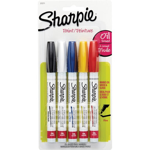 Newell Brands  Sharpie Paint Marker, Oil-Based, Fine, 5/PK, AST