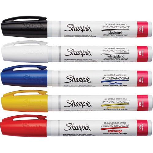 Newell Brands  Sharpie Paint Marker, Oil-Based, Medium Point, 5/PK, AST