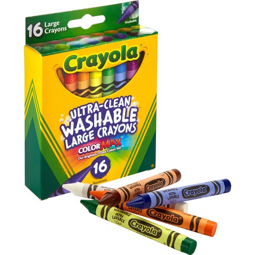 Crayola  Crayons,Ultra Clean,Washable,16 Colors,Large,16/BX,AST