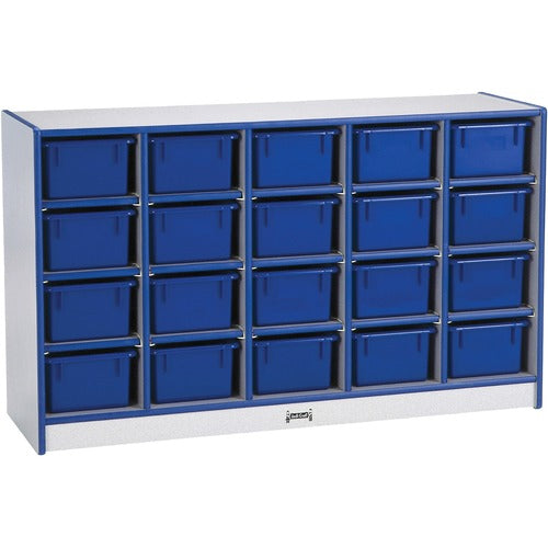 Jonti-Craft, Inc.  Cubbie Storage Unit,w/20 Bins,29.5"x48"x15",BE Edge/Trays