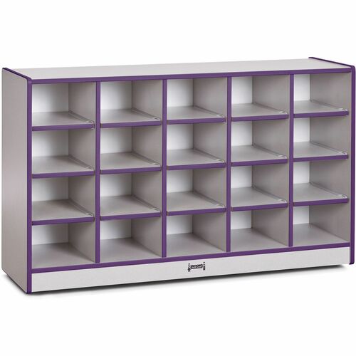 Jonti-Craft, Inc.  Cubbie Storage Unit,20 Bin,No Trays,29-1/2"x48"x15",PE Edge