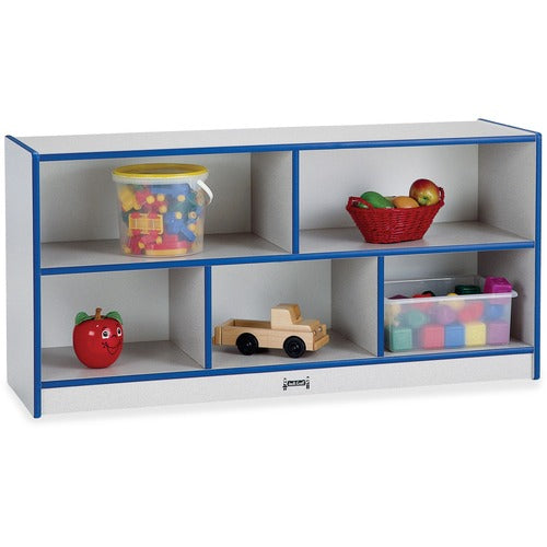 Jonti-Craft, Inc.  Mobile Storage Unit, Low, 29-1/2"x48"x15", Gray/Blue Edge