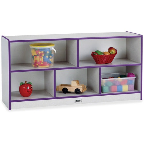 Jonti-Craft, Inc.  Mobile Storage Unit,Toddler,24-1/2"x48"x15",Gray/Purple Edge