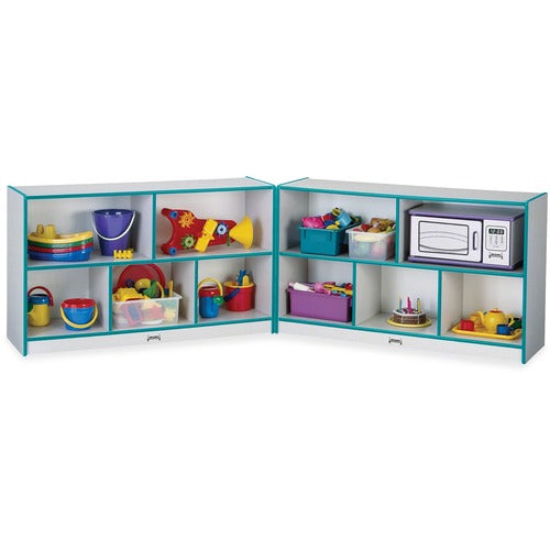 Jonti-Craft, Inc.  Mobile Fold-n-Lock Storage,29-1/2"x96"x15",Gray/TL Edge