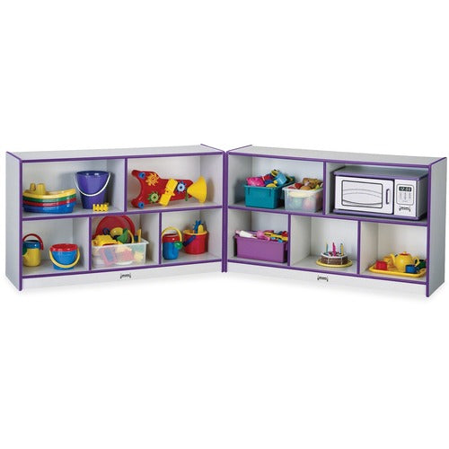 Jonti-Craft, Inc.  Mobile Fold-n-Lock Storage,29-1/2"x96"x15",Gray/PE Edge