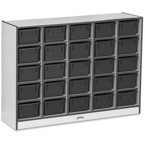 Jonti-Craft, Inc.  Cubbie Storage Unit,w/25 Bins,29.5"x48"x15",BK Edge/Trays