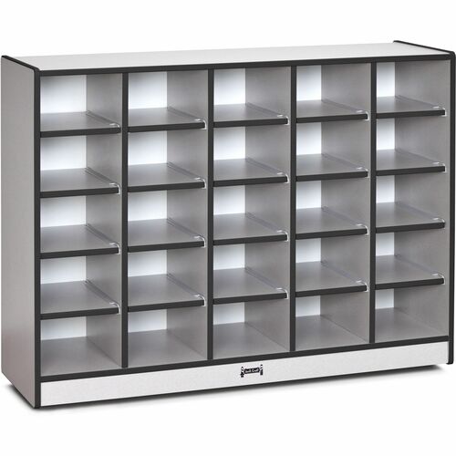 Jonti-Craft, Inc.  Cubbie Storage Unit,25 Bin,No Trays,29-1/2"x48"x15",BK Edge