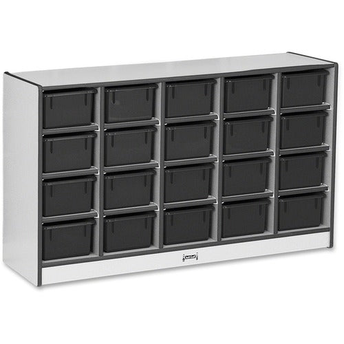 Jonti-Craft, Inc.  Cubbie Storage Unit,w/20 Bins,29.5"x48"x15",BK Edge/Trays