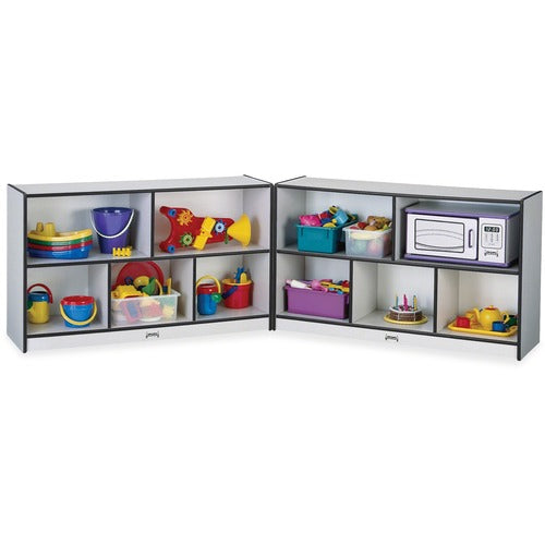 Jonti-Craft, Inc.  Mobile Fold-n-Lock Storage,29-1/2"x96"x15",Gray/BK Edge