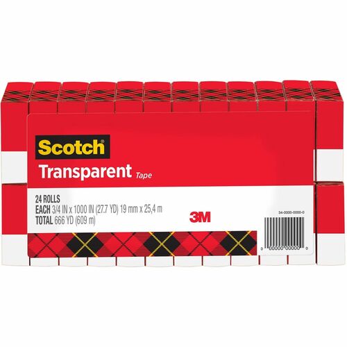 3M  Tape Refill Vale Pack, 3/4"x1000", 24/PK, Clear