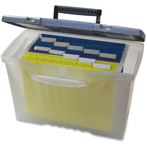 Storex Industries Corporation  Portable File Storage Box,w/Lid,LTR/LGL,12"x14.5"x10.5",CL
