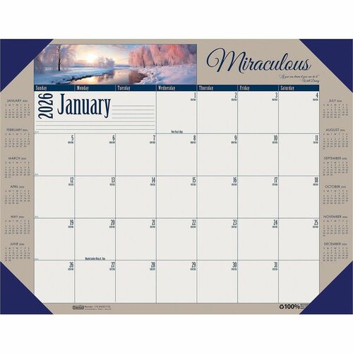 House Of Doolittle  Desk Pad, 12 Mths Jan/Dec, 22"x17", Motivational-HOD175