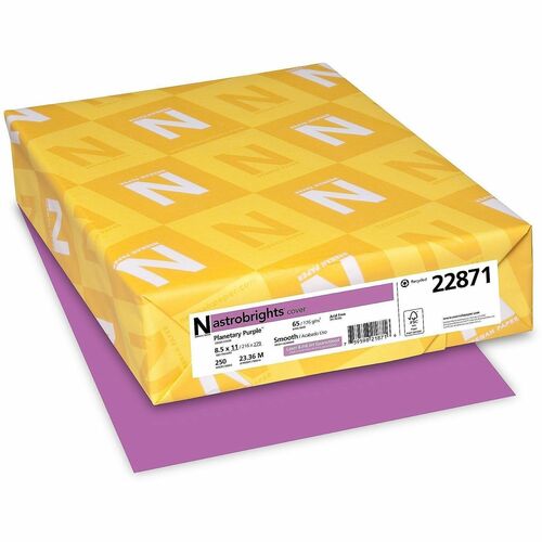 Wausau Papers  Cardstock, 65 lb, 8-1/2"x11", 250/PK, Planetary Purple