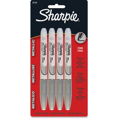 Newell Brands  Sharpie, Fine Point, 4/PK, Metallic Silver