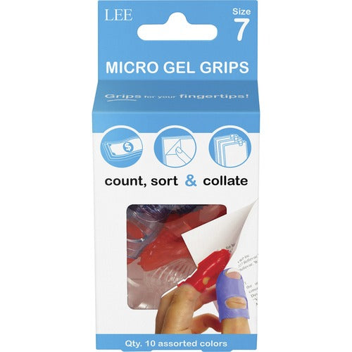 Lee  Fingertip Grips, Gel, Size 7, Medium, 11/16", 10/PK, AST