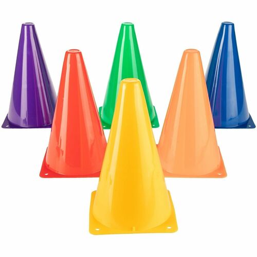 Champion Sports  Flexible Cone Set, 9", 6-Set, Vinyl/Assorted