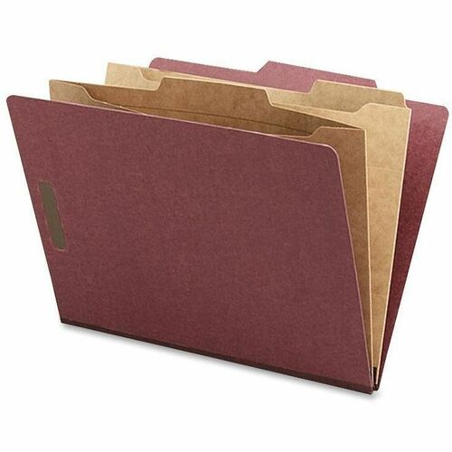 Nature Saver  Classification Folder,Two-Pocket,2/5 Cut,Letter,10/BX,Red
