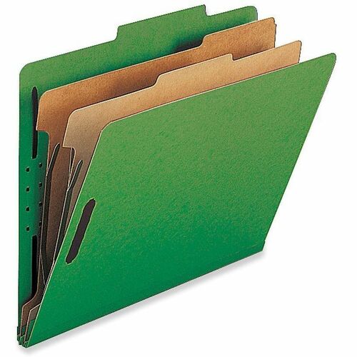 Nature Saver  Classification Folders,w/ Fstnrs,2 Dvdrs,Legal,10/BX,GN