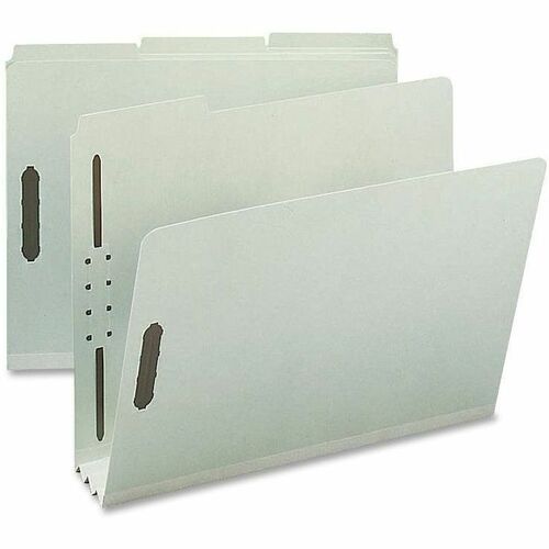 Nature Saver  Pressboard Fastener Folder,3 Exp,1/3 Tab,Letter,25/BX,GYGN