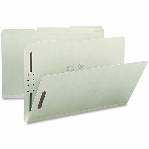 Nature Saver  Pressboard Fastener Folder,1 Exp,1/3 Tab,Legal,25/BX,GYGN